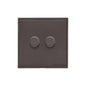 Executive Range Matt Bronze Switches & Sockets, EX9 - 2 Gang TED Dimmer (Compatible with LED Lamps) by Heritage Brass By M-Marcus