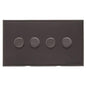 Executive Range Matt Bronze Switches & Sockets, EX9 - 4 Gang Dimmer 400 watts(Compatible with halogen/ incandescent bulbs) by Heritage Brass By M-Marcus