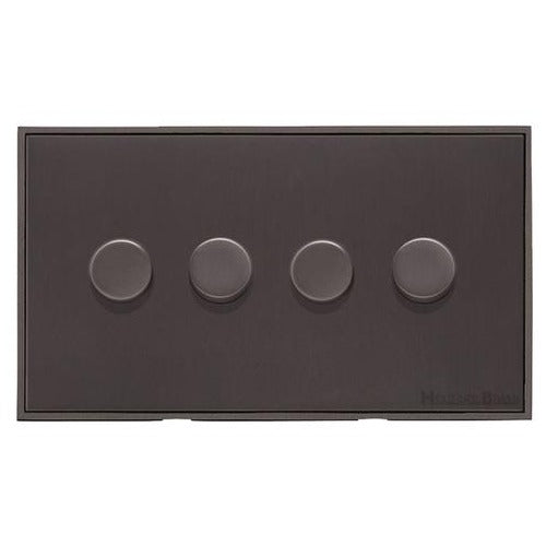 Executive Range Matt Bronze Switches & Sockets, EX9 - 4 Gang TED Dimmer (Compatible with LED Lamps) by Heritage Brass By M-Marcus