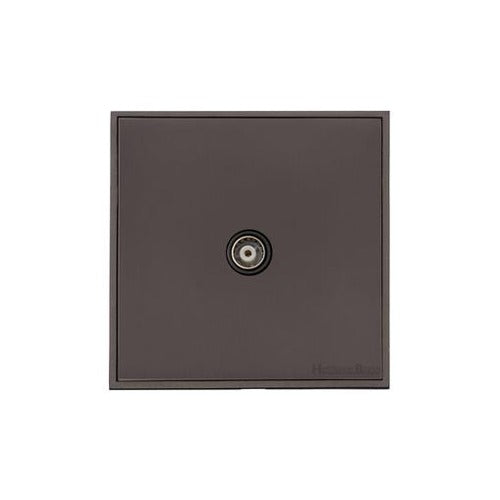 Executive Range Matt Bronze Switches & Sockets, EX9 - 1 Gang Non-Isolated TV Coaxial Socket by Heritage Brass By M-Marcus