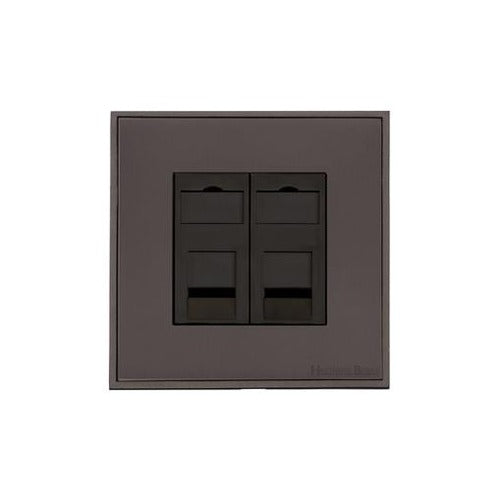 Executive Range Matt Bronze Switches & Sockets, EX9 - 2 Gang Master Line Socket by Heritage Brass By M-Marcus