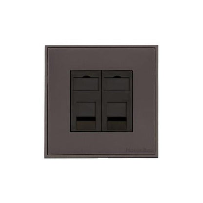 Executive Range Matt Bronze Switches & Sockets, EX9 - 2 Gang CAT6 by Heritage Brass By M-Marcus