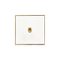 Executive Range Matt White with Polished Brass Switches & Sockets, EX10 - 1 Gang Stockholm Toggle by Heritage Brass By M-Marcus