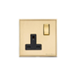 Executive Range Satin Brass with Polished Brass Switches & Sockets, EX14 - Single Socket (13 Amp) by Heritage Brass By M-Marcus