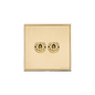 Executive Range Satin Brass with Polished Brass Switches & Sockets, EX14 - 2 Gang Toggle Switch by Heritage Brass By M-Marcus