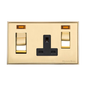 Executive Range Satin Brass with Polished Brass Switches & Sockets, EX14 - 45A Cooker Unit + 13A Socket by Heritage Brass By M-Marcus