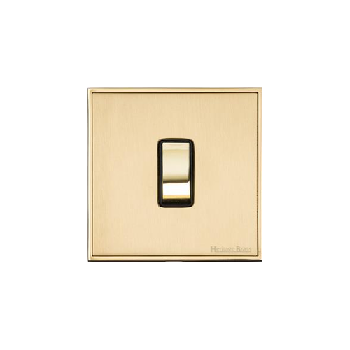 Executive Range Satin Brass with Polished Brass Switches & Sockets, EX14 - 20A Double Pole Switch by Heritage Brass By M-Marcus