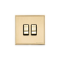 Executive Range Satin Brass with Polished Brass Switches & Sockets, EX14 - 2 Gang Rocker Switch by Heritage Brass By M-Marcus