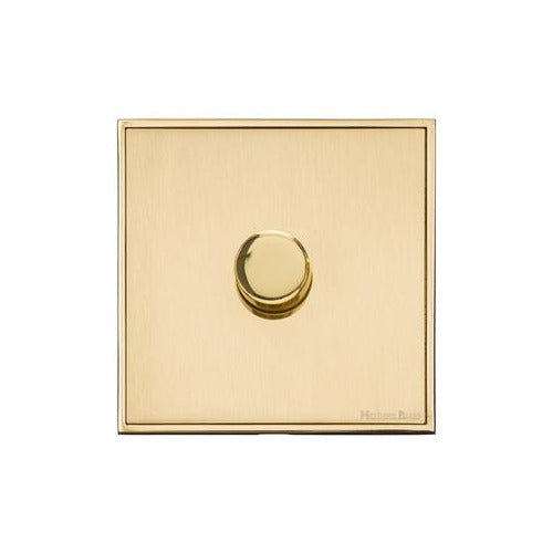 Executive Range Satin Brass with Polished Brass Switches & Sockets, EX14 - 1G Multi Location Primary Dimmer by Heritage Brass By M-Marcus