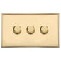 Executive Range Satin Brass with Polished Brass Switches & Sockets, EX14 - 3G Multi Location Primary Dimmer by Heritage Brass By M-Marcus