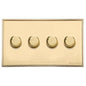 Executive Range Satin Brass with Polished Brass Switches & Sockets, EX14 - 4G Multi Location Secondary Dimmer by Heritage Brass By M-Marcus