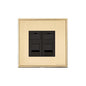 Executive Range Satin Brass with Polished Brass Switches & Sockets, EX14 - 2 Gang CAT6 by Heritage Brass By M-Marcus
