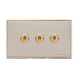 Executive Range Satin Nickel with Polished Brass Switches & Sockets, EX15 - 3 Gang Toggle Switch by Heritage Brass By M-Marcus