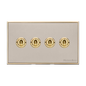 Executive Range Satin Nickel with Polished Brass Switches & Sockets, EX15 - 4 Gang Toggle Switch by Heritage Brass By M-Marcus