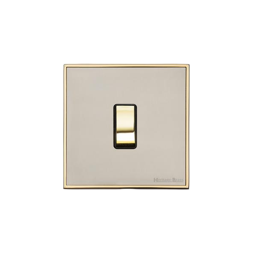Executive Range Satin Nickel with Polished Brass Switches & Sockets, EX15 - 20A Double Pole Switch by Heritage Brass By M-Marcus