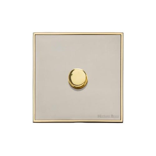 Executive Range Satin Nickel with Polished Brass Switches & Sockets, EX15 - 1G Multi Location Primary Dimmer by Heritage Brass By M-Marcus