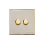 Executive Range Satin Nickel with Polished Brass Switches & Sockets, EX15 - 2G Multi Location Secondary Dimmer by Heritage Brass By M-Marcus