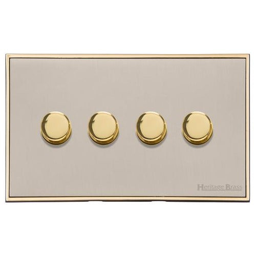 Executive Range Satin Nickel with Polished Brass Switches & Sockets, EX15 - 4G Multi Location Primary Dimmer by Heritage Brass By M-Marcus