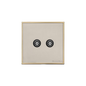 Executive Range Satin Nickel with Polished Brass Switches & Sockets, EX15 - 2 Gang TV Coaxial Socket by Heritage Brass By M-Marcus