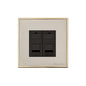 Executive Range Satin Nickel with Polished Brass Switches & Sockets, EX15 - 2 Gang CAT6 by Heritage Brass By M-Marcus