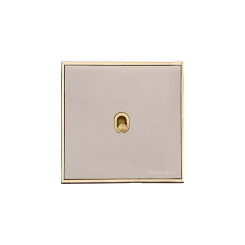 Executive Range Satin Nickel with Polished Brass Switches & Sockets, EX15 - 1 Gang Intermediate Stockholm Toggle by Heritage Brass By M-Marcus