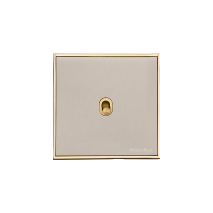 Executive Range Satin Nickel with Polished Brass Switches & Sockets, EX15 - 1 Gang Intermediate Stockholm Toggle by Heritage Brass By M-Marcus