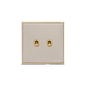 Executive Range Satin Nickel with Polished Brass Switches & Sockets, EX15 - 2 Gang Stockholm Toggle by Heritage Brass By M-Marcus