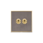 Executive Range Satin Black Nickel with Polished Brass Switches & Sockets, EX16 - 2 Gang Toggle Switch by Heritage Brass By M-Marcus