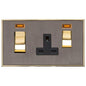 Executive Range Satin Black Nickel with Polished Brass Switches & Sockets, EX16 - 45A Cooker Unit + 13A Socket by Heritage Brass By M-Marcus
