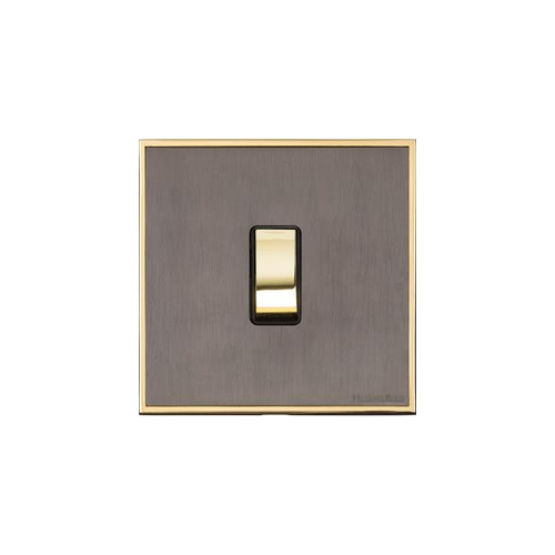 Executive Range Satin Black Nickel with Polished Brass Switches & Sockets, EX16 - 20A Double Pole Switch by Heritage Brass By M-Marcus