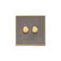 Executive Range Satin Black Nickel with Polished Brass Switches & Sockets, EX16 - 2 Gang Dimmer 400 watts (Compatible with halogen/ incandescent bulbs) by Heritage Brass By M-Marcus