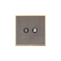 Executive Range Satin Black Nickel with Polished Brass Switches & Sockets, EX16 - TV/Satellite Socket by Heritage Brass By M-Marcus