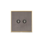 Executive Range Satin Black Nickel with Polished Brass Switches & Sockets, EX16 - 2 Gang TV Coaxial Socket by Heritage Brass By M-Marcus