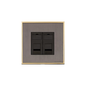 Executive Range Satin Black Nickel with Polished Brass Switches & Sockets, EX16 - 2 Gang Secondary Line Socket by Heritage Brass By M-Marcus