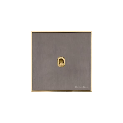 Executive Range Satin Black Nickel with Polished Brass Switches & Sockets, EX16 - 1 Gang Stockholm Toggle by Heritage Brass By M-Marcus