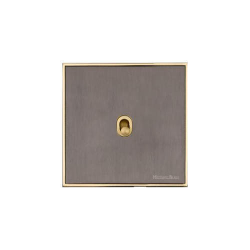 Executive Range Satin Black Nickel with Polished Brass Switches & Sockets, EX16 - 1 Gang Intermediate Stockholm Toggle by Heritage Brass By M-Marcus
