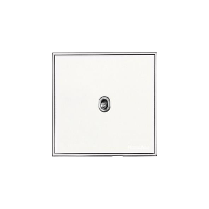 Executive Range Matt White with Polished Chrome Switches & Sockets, EX20 - 1 Gang Intermediate Stockholm Toggle by Heritage Brass By M-Marcus