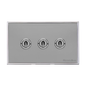 Executive Range Polished Chrome Switches & Sockets, EX22 - 3 Gang Toggle Switch by Heritage Brass By M-Marcus