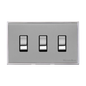 Executive Range Polished Chrome Switches & Sockets, EX22 - 3 Gang Rocker Switch Twin Plate by Heritage Brass By M-Marcus