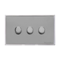 Executive Range Polished Chrome Switches & Sockets, EX22 - 3 Gang Dimmer 250 watts (Compatible with halogen/ incandescent bulbs) by Heritage Brass By M-Marcus