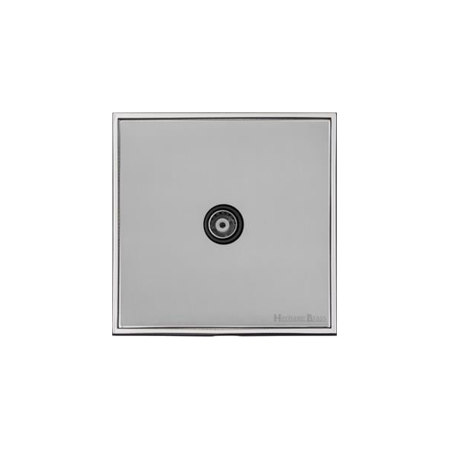 Executive Range Polished Chrome Switches & Sockets, EX22 - 1 Gang Isolated TV Coaxial Socket by Heritage Brass By M-Marcus