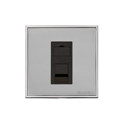 Executive Range Polished Chrome Switches & Sockets, EX22 - 1 Gang CAT6 by Heritage Brass By M-Marcus