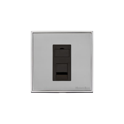 Executive Range Polished Chrome Switches & Sockets, EX22 - 1 Gang RJ45 by Heritage Brass By M-Marcus