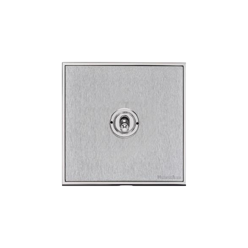 Executive Range Satin Chrome with Polished Chrome Switches & Sockets, EX23 - 1 Gang Intermediate Toggle Switch by Heritage Brass By M-Marcus