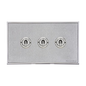 Executive Range Satin Chrome with Polished Chrome Switches & Sockets, EX23 - 3 Gang Toggle Switch by Heritage Brass By M-Marcus