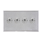 Executive Range Satin Chrome with Polished Chrome Switches & Sockets, EX23 - 4 Gang Toggle Switch by Heritage Brass By M-Marcus