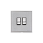 Executive Range Satin Chrome with Polished Chrome Switches & Sockets, EX23 - 2 Gang Rocker Switch by Heritage Brass By M-Marcus