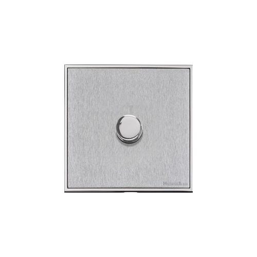 Executive Range Satin Chrome with Polished Chrome Switches & Sockets, EX23 - 1 Gang Dimmer 400 watts (Compatible with halogen/ incandescent bulbs) by Heritage Brass By M-Marcus
