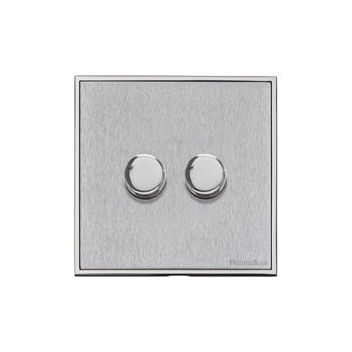 Executive Range Satin Chrome with Polished Chrome Switches & Sockets, EX23 - 2G Multi Location Primary Dimmer by Heritage Brass By M-Marcus
