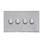 Executive Range Satin Chrome with Polished Chrome Switches & Sockets, EX23 - 4 Gang TED Dimmer (Compatible with LED Lamps) by Heritage Brass By M-Marcus